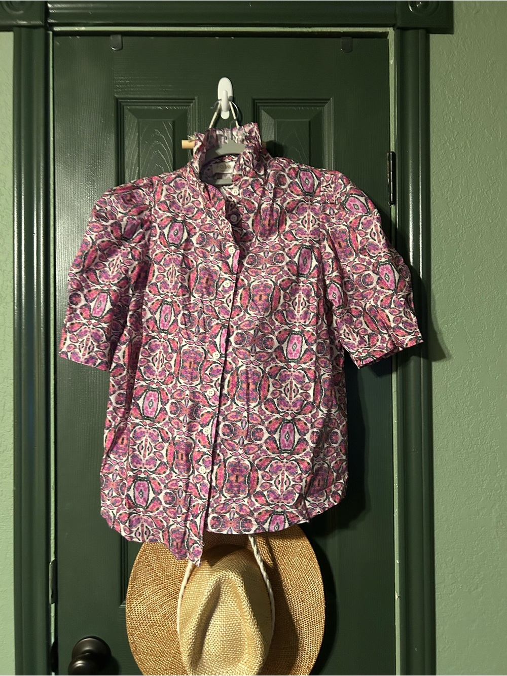 Fate Floral Button-Up Shirt in Pink and Green